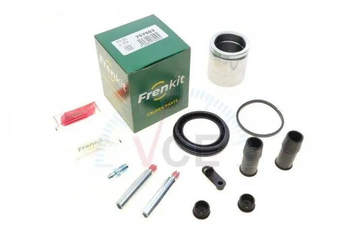 Ремкомплект супорта (переднього) vw sharan 00-10 (d=57mm)(ate)(+2 поршня/направляюча) superkit FRENKIT 757502 (фото 1)