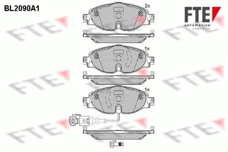 Колодки гальмівні (передні) Seat Leon/VW Golf VII 1.2TSI-2.0TDI 12-(з датчиком) FTE 9010674