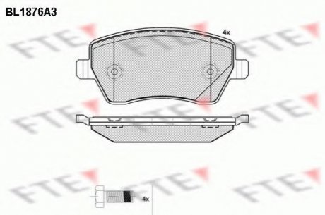 Комплект тормозных колодок, дисковый тормоз FTE BL1876A3 (фото 1)