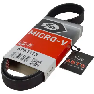 Ремень поликлиновый NISSAN PRIMERA универсал (WP12) 02-07, ALMERA TINO (V10) 00-06, PRIMERA Traveller (WP11) 99-01 GATES 6PK1113