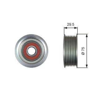 70x17x25.6 ролик пояска приводного honda civic 2,2ctdi, 05- GATES T36447