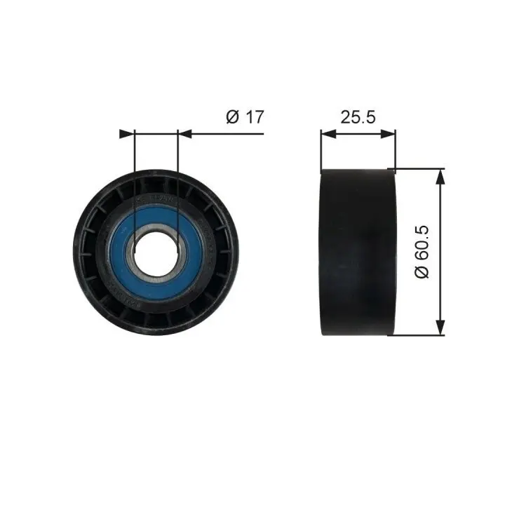 Паразитний / провідний ролик, полікліновий ремінь GATES T36754 (фото 1)