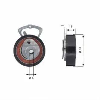 Натяжной ролик, ремень грм GATES T43078