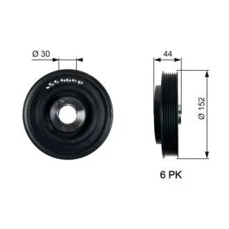 Ремінний шків, колінчастий вал GATES TVD1105