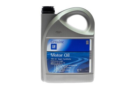 Олива 5W30 GM Super Synthetic (5L) (BMW LL-04/MB 229.31/MB 229.51/PORSCHE C30/VW 503.01/504.00/507.00) General Motors 93165010