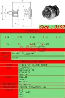 Бендикс стартера Ghibaudi 3199