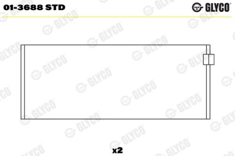 Подшипник скольжения Glyco 01-3688 STD (фото 1)