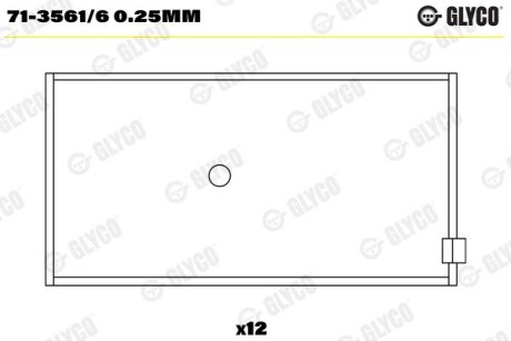 Подшипник скольжения Glyco 71-3561/6 0.25MM (фото 1)