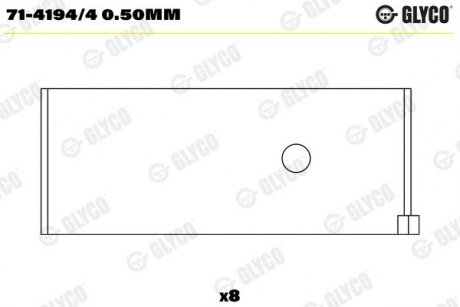 Шатунний підшипник Glyco 71-4194/4 0.50mm (фото 1)