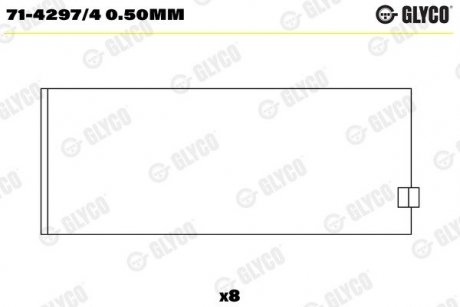Шатунний підшипник Glyco 71-4297/4 0.50mm (фото 1)