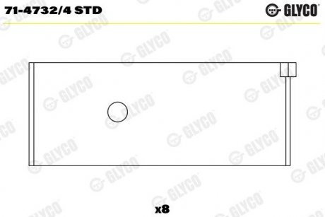 Шатунний підшипник Glyco 71-4732/4 STD (фото 1)
