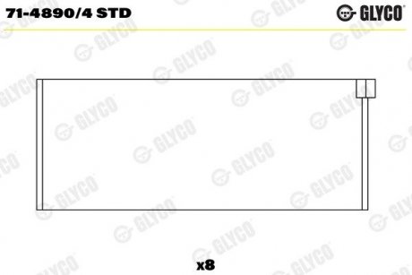 Шатунний підшипник Glyco 71-4890/4 STD