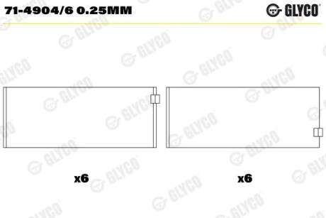 Подшипник скольжения Glyco 71-4904/6 0.25MM