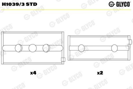 Подшипник коленвала Glyco H1039/3 STD