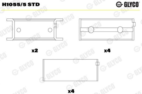 Подшипник коленвала Glyco H1055/5 STD