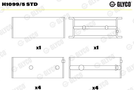 Підшипник колінвалу Glyco H1099/5 STD