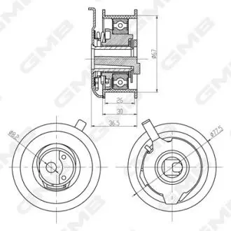 Натяжний ролик, ремінь грм GMB GTB0270