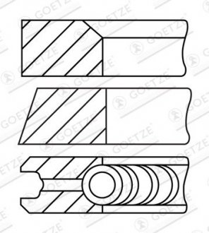 Кільця поршневі GOETZE 08-452907-00