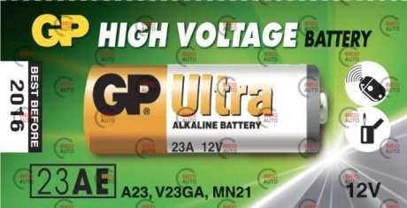 Батарейка "А 23" лужна 12V мікропальчик HighVoltage Alkaline блістер (у брелок сигналки) GP 23AF-2C5