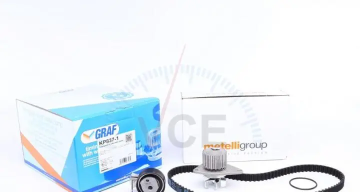Насос води + комплект ременя зубчастого GRAF KP8371 (фото 1)