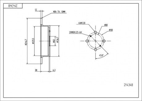 Диск тормозной пер. Opel Agila, Suzuki Wagon R+ 00- Hart 214 348