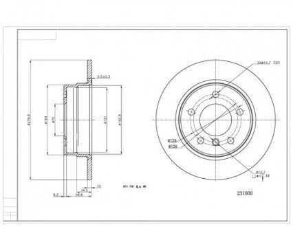 Диск тормозной зад. BMW 1 (E81/E87) (04-11) (280x10) Hart 231 000