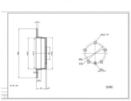 Диск тормозной зад. MB A-class (W168) 97- (d258x8mm) Hart 231 002