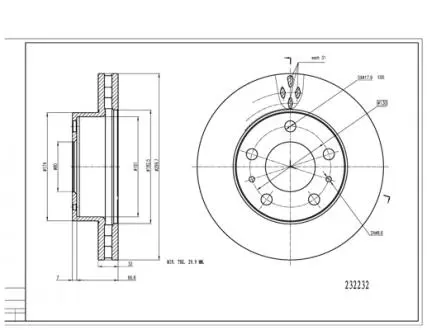 Диск тормозной пер. Fiat Ducato, Peugeot Boxer 06->(300mmx32mm) Hart 232 232