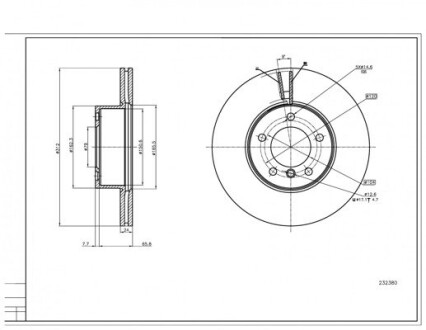 Диск тормозной пер. BMW 3 (E90/F30), X1 (E84) (d312x24mm) Hart 232 380