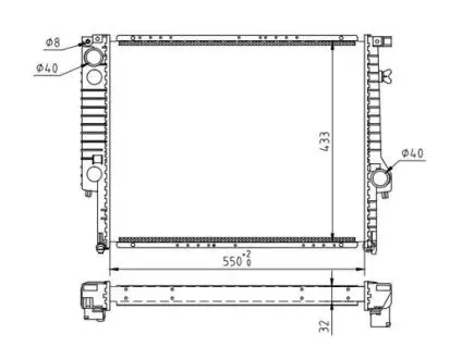 Радиатор двигателя BMW 3 (E30/E36), 5 (E34) 2.0-3.0i 83- Hart 600 191