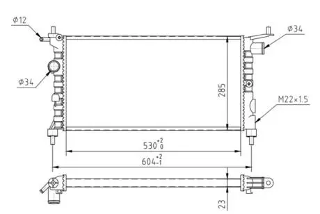 Радиатор двигателя Opel Combo 1.2/1.4 (94-01) Hart 600 268