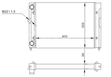 Радиатор двигателя VW Golf III 1.4-1.6i (91-99) Hart 600 356