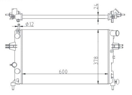 Радиатор двигателя Opel Astra G, Astra G Classic, Zafira A 1.4-2.2 (98-06) Hart 602 014