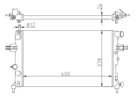 Радіатор двигуна Opel Astra G, Astra G Classic, Zafira A 1.4-2.2 (98-06) Hart 602 014