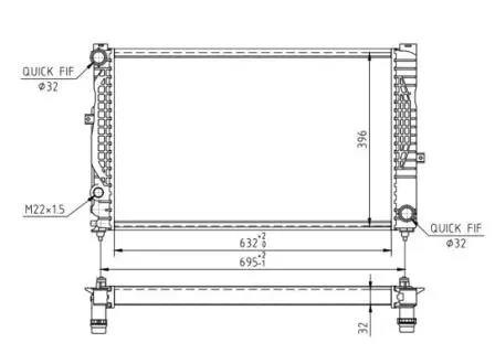Радіатор двигуна VW Passat, Audi A4, A6, Skoda Superb (95-08) Hart 602 083