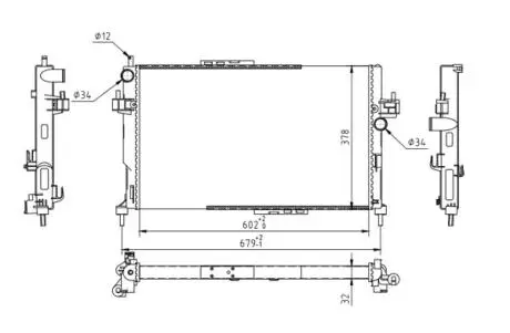 Радіатор двигуна Opel Combo 1.7D 01- Hart 602 184