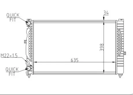 Радіатор двигуна Audi A6 C5, Skoda Superb I, VW Passat B5 1.6-1.8T,1.9TDI (95-08) Hart 603 871