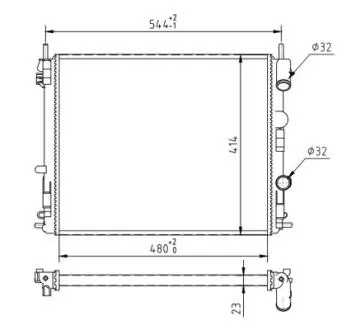 Радиатор двигателя Renault Clio II 1.9D 99- Hart 603 882
