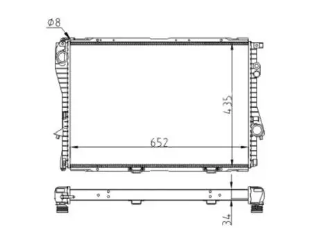 Радиатор двигателя BMW 5 (E39), 7 (E38) 2.0-5.0i (M51, M62) (94-04) Hart 605 667