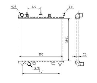 Радиатор двигателя Citroen C2, C3, C4, Peugeot 1007, 2008, 207 1.0-1.6 02- Hart 605 933