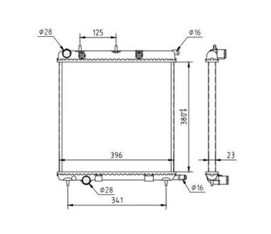 Радиатор двигателя Citroen C2, C3, Peugeot 1007, 207 1.1-1.6 03- Hart 605 985