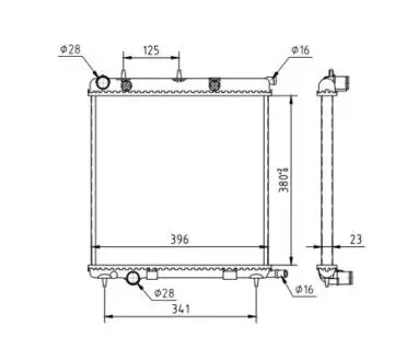 Радиатор двигателя Citroen C2, C3, Peugeot 1007, 207 1.1-1.6 03- Hart 605 985