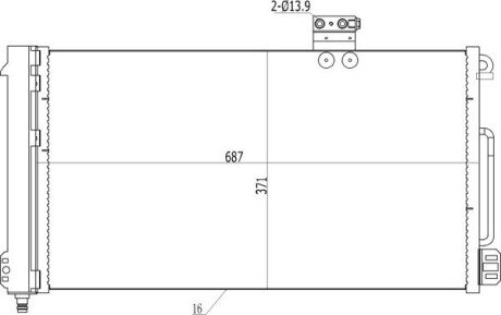 Радіатор кондиціонера MB C-class (W203) 1.8-5.5 (00-07) Hart 606 117