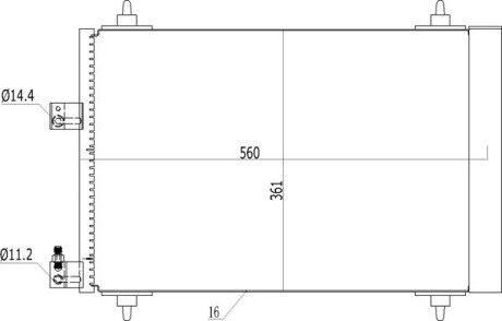 Радиатор кондиционера Citroen C5, Peugeot 307 (00-09) Hart 606 541