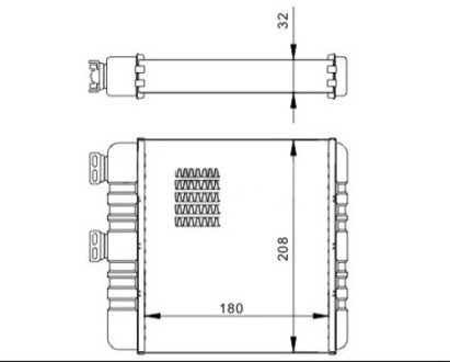 Радиатор обогревателя Opel Astra G, Zafira B (98-10) версия BEHR Hart 608 005