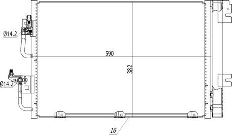 Радиатор кондиционера Opel Astra H 1.4-1.83 (04-14) Hart 608 212