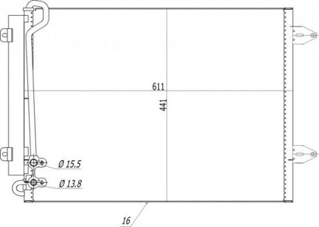 Радіатор кондиціонера VW Passat B6/CC 2.0D 05- Hart 608 408