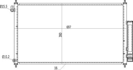 Радіатор кондиціонера Honda Accord VII 2.0/2.4i (03-08) Hart 611 198