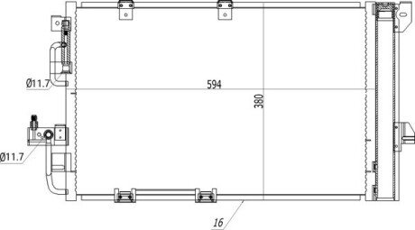 Радіатор кондиціонера Opel Astra G 1.4-2.2D (98-09) Hart 611 203