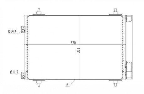 Радиатор кондиционера Citroen Berlingo 1.6HDI 08-, C4, C4 Grand Picasso 06- Hart 612 139